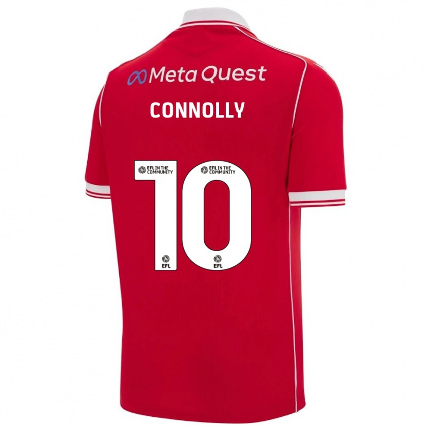 Danxen Kvinder Anthony Connolly #10 Rød Hvid Hjemmebane Spillertrøjer 2025/26 Trøje T-Shirt