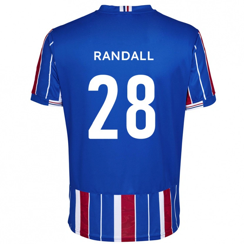 Danxen Kvinder Thomas Randall #28 Blå Rød Hvid Hjemmebane Spillertrøjer 2025/26 Trøje T-Shirt