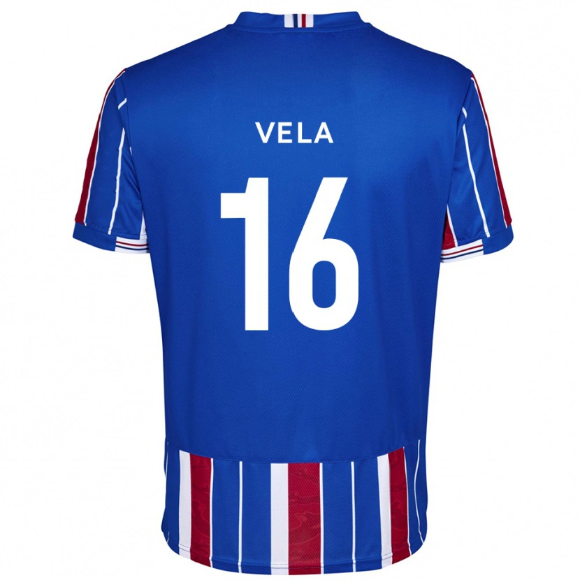 Danxen Kvinder Josh Vela #16 Blå Rød Hvid Hjemmebane Spillertrøjer 2025/26 Trøje T-Shirt