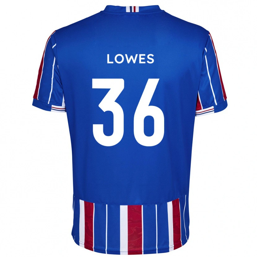Danxen Kvinder Jonah Lowes #36 Blå Rød Hvid Hjemmebane Spillertrøjer 2025/26 Trøje T-Shirt