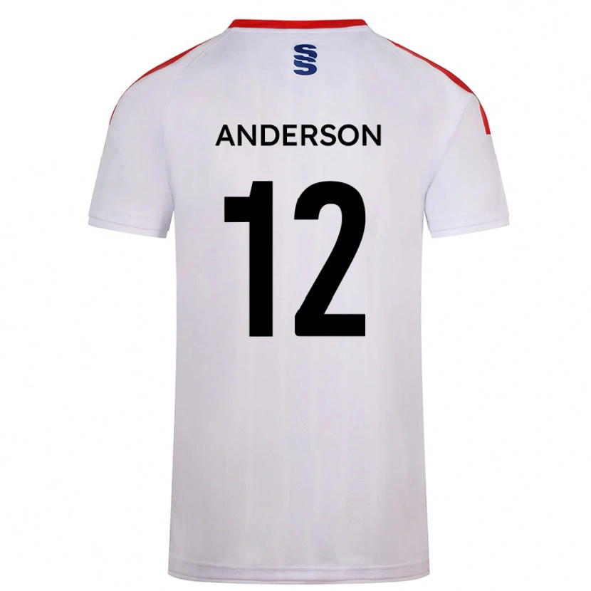 Danxen Kvinder Zea Anderson #12 Hvid Marine Hjemmebane Spillertrøjer 2025/26 Trøje T-Shirt