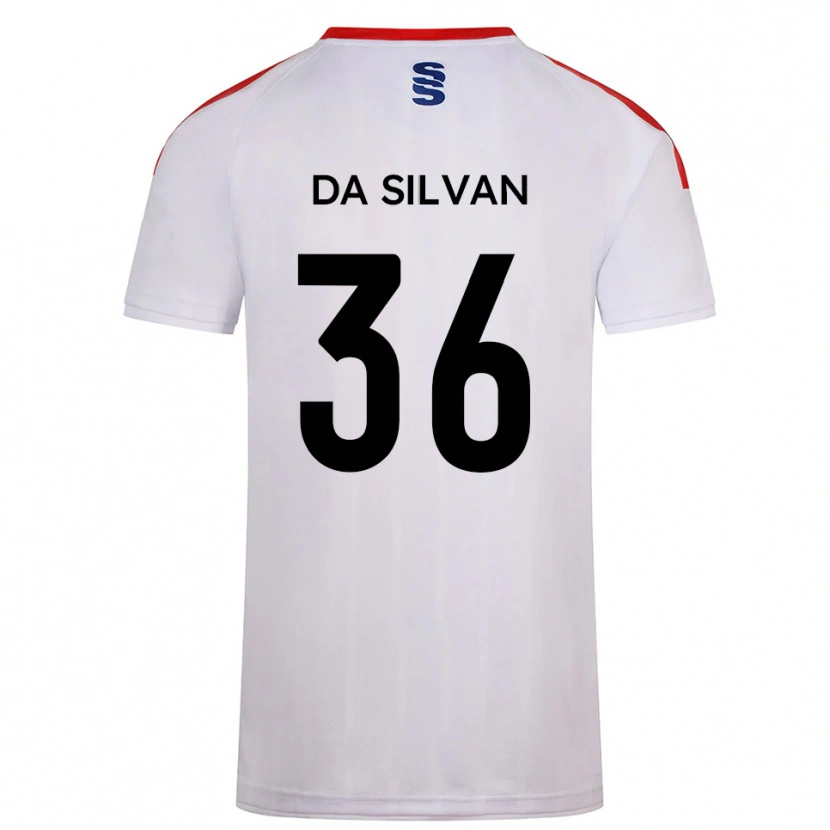 Danxen Kvinder Elisaro Da Silvan #36 Hvid Marine Hjemmebane Spillertrøjer 2025/26 Trøje T-Shirt