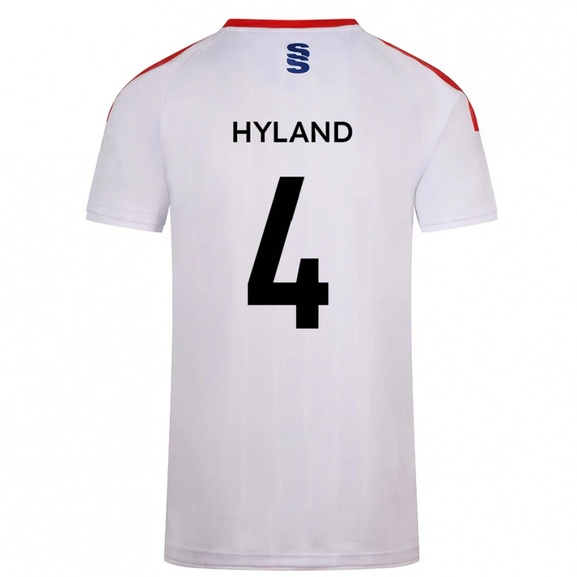 Danxen Kvinder Mia Hyland #4 Hvid Marine Hjemmebane Spillertrøjer 2025/26 Trøje T-Shirt