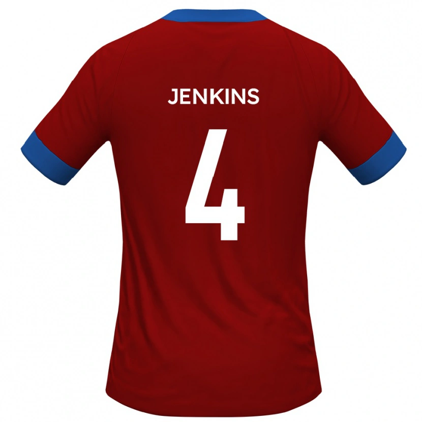 Danxen Kvinder Luke Jenkins #4 Rød Blå Hjemmebane Spillertrøjer 2025/26 Trøje T-Shirt