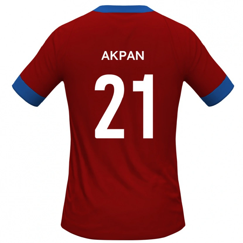 Danxen Kvinder Ashley Akpan #21 Rød Blå Hjemmebane Spillertrøjer 2025/26 Trøje T-Shirt
