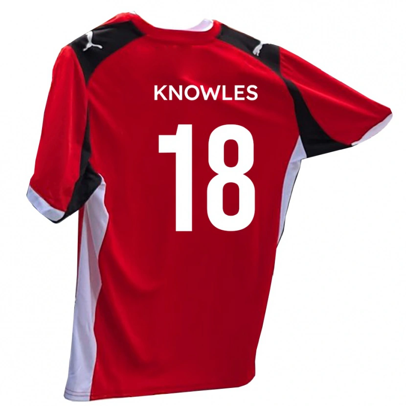 Danxen Kvinder Jimmy Knowles #18 Rød Hvid Hjemmebane Spillertrøjer 2025/26 Trøje T-Shirt
