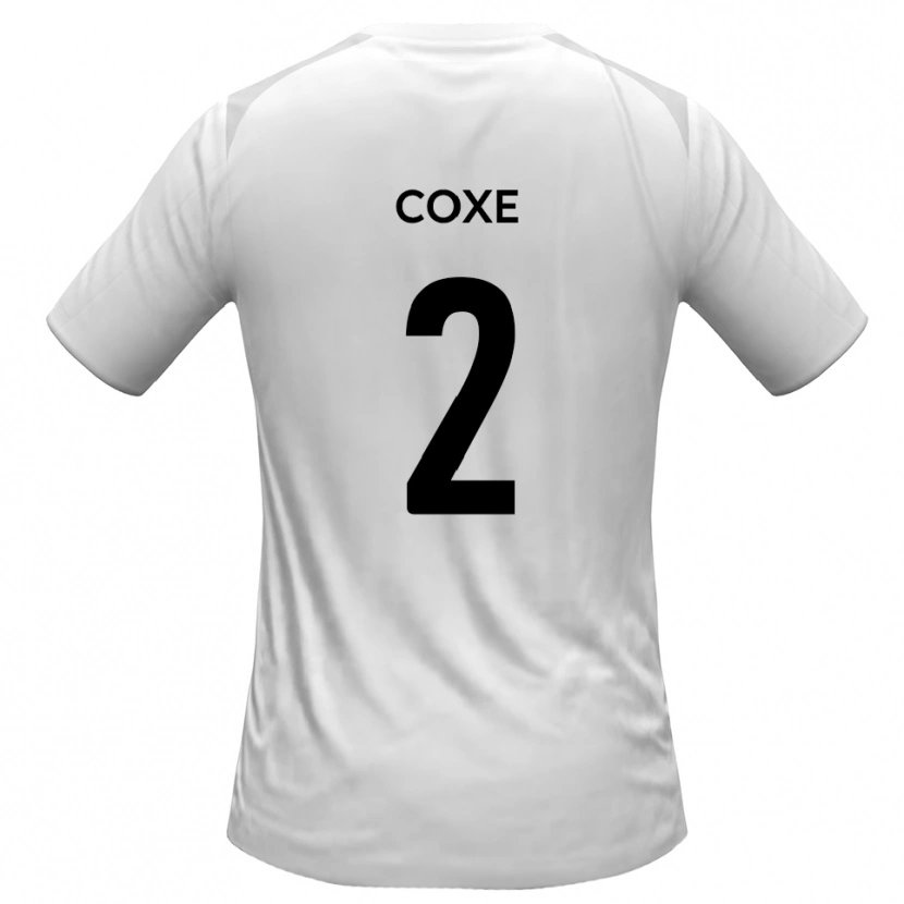 Danxen Kvinder Cameron Coxe #2 Hvid Grå Hjemmebane Spillertrøjer 2025/26 Trøje T-Shirt