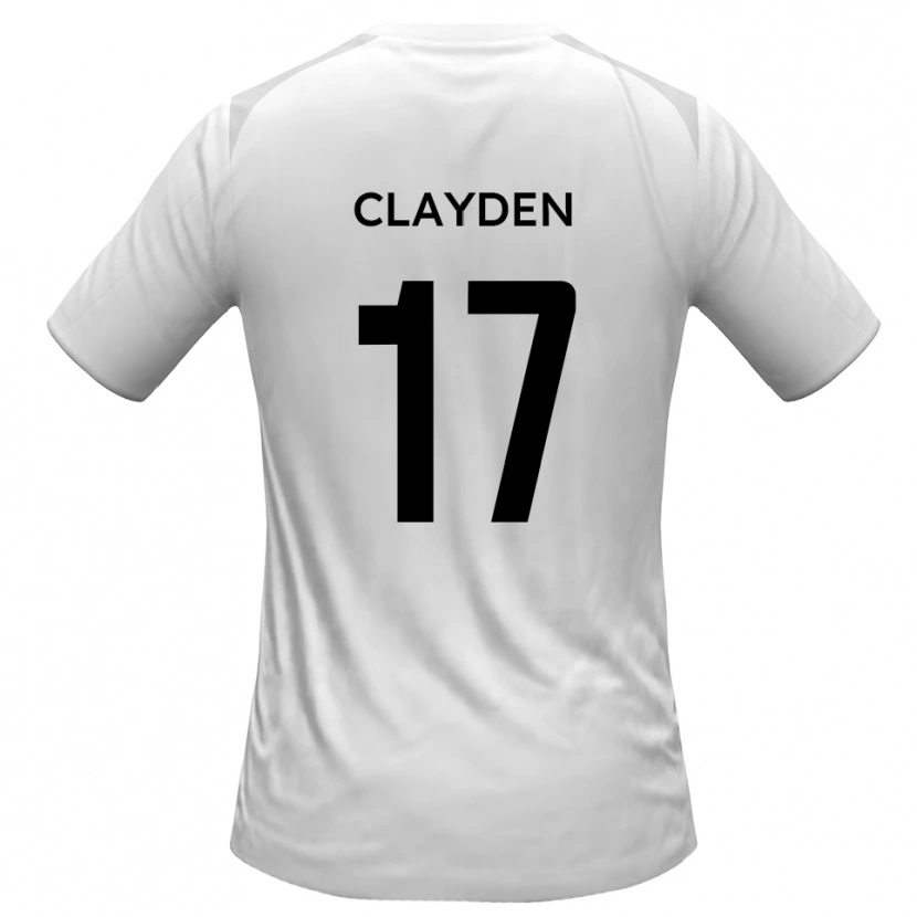 Danxen Kvinder Charles Clayden #17 Hvid Grå Hjemmebane Spillertrøjer 2025/26 Trøje T-Shirt