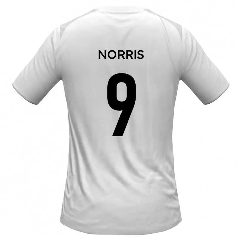 Danxen Kvinder Luke Norris #9 Hvid Grå Hjemmebane Spillertrøjer 2025/26 Trøje T-Shirt