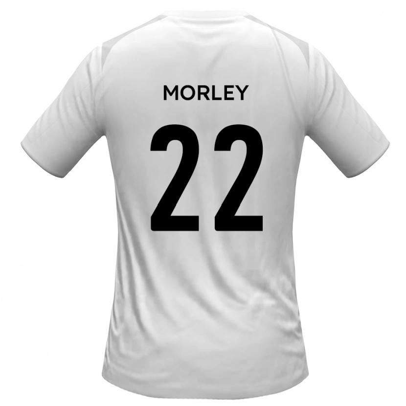 Danxen Kvinder Adam Morley #22 Hvid Grå Hjemmebane Spillertrøjer 2025/26 Trøje T-Shirt