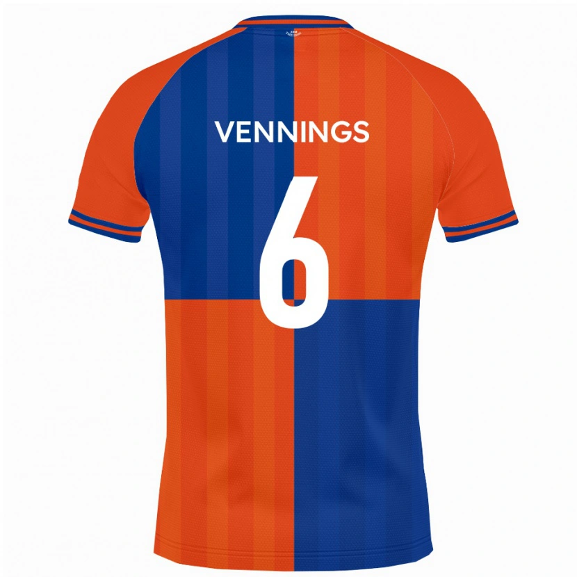 Danxen Kvinder James Vennings #6 Orange Kongeblå Hjemmebane Spillertrøjer 2025/26 Trøje T-Shirt
