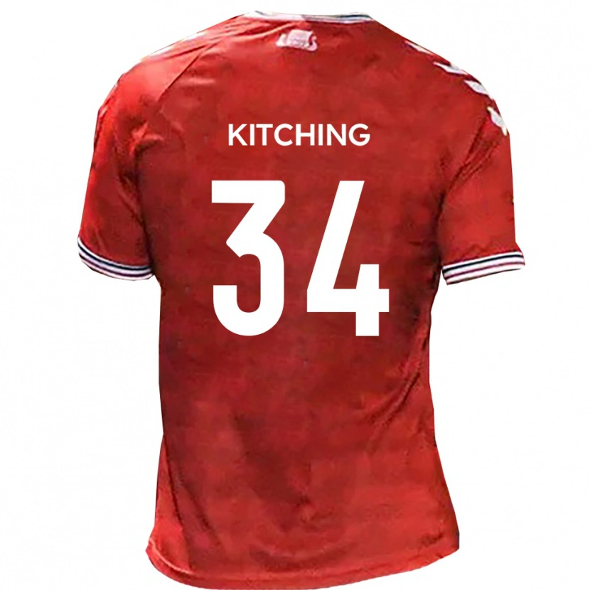 Danxen Kvinder Mark Kitching #34 Rød Hvid Hjemmebane Spillertrøjer 2025/26 Trøje T-Shirt