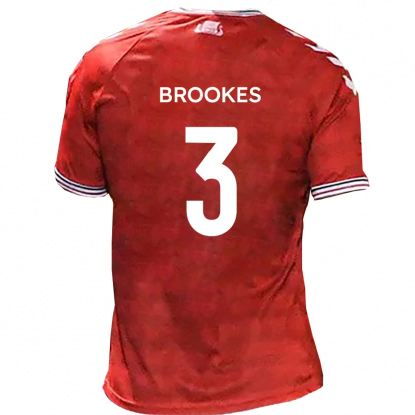 Danxen Kvinder Ben Brookes #3 Rød Hvid Hjemmebane Spillertrøjer 2025/26 Trøje T-Shirt