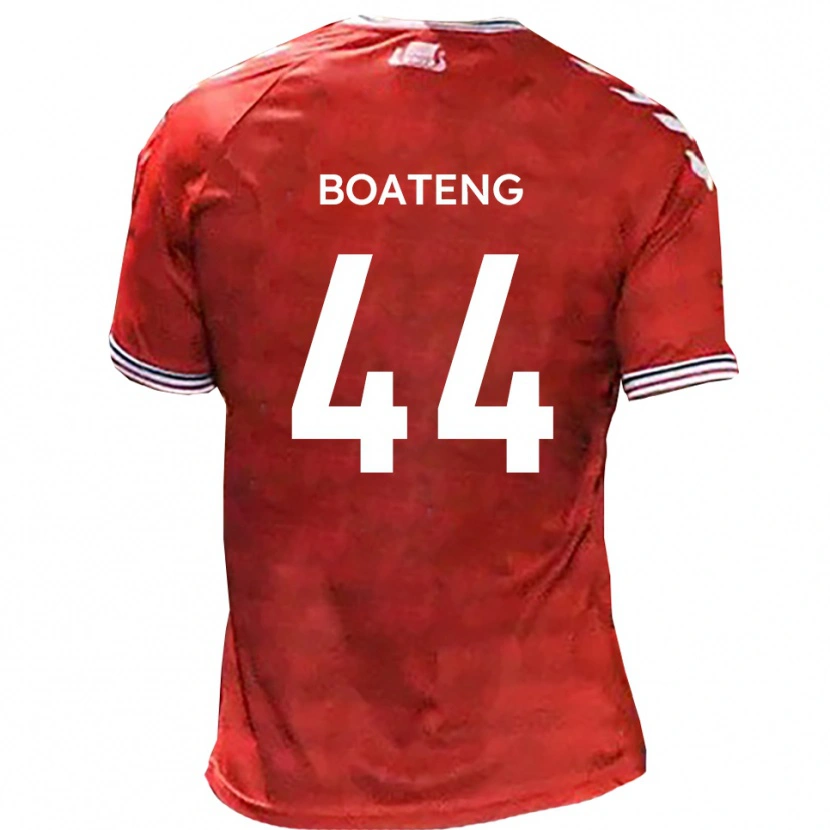 Danxen Kvinder Hiram Boateng #44 Rød Hvid Hjemmebane Spillertrøjer 2025/26 Trøje T-Shirt