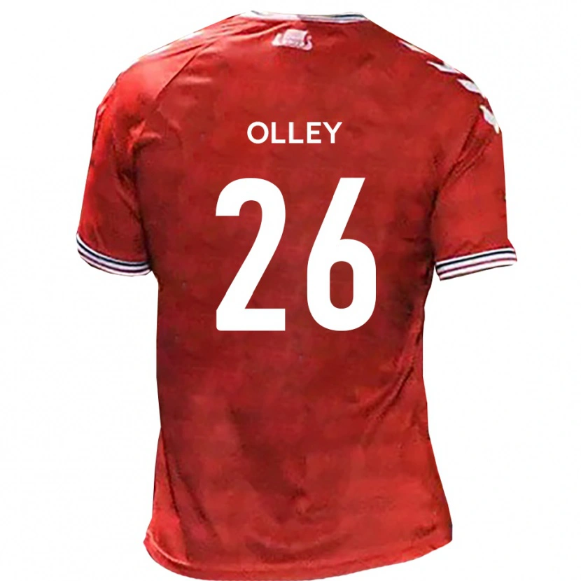 Danxen Kvinder Greg Olley #26 Rød Hvid Hjemmebane Spillertrøjer 2025/26 Trøje T-Shirt