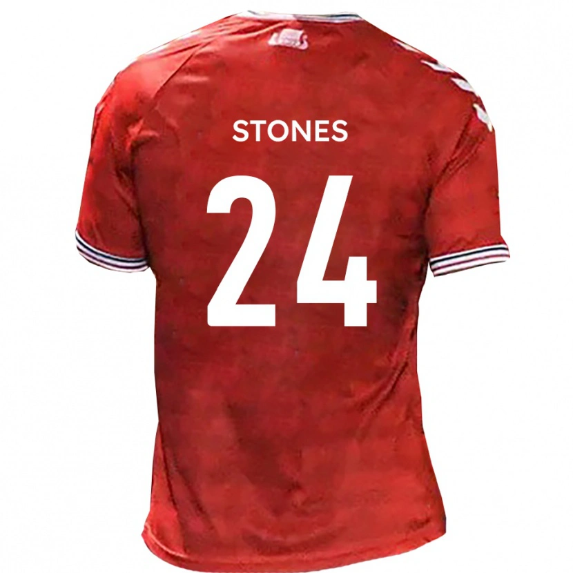 Danxen Kvinder Josh Stones #24 Rød Hvid Hjemmebane Spillertrøjer 2025/26 Trøje T-Shirt