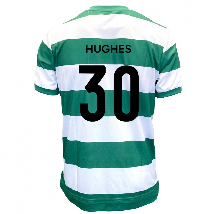 Danxen Kvinder Ollie Hughes #30 Grøn Hvid Hjemmebane Spillertrøjer 2025/26 Trøje T-Shirt