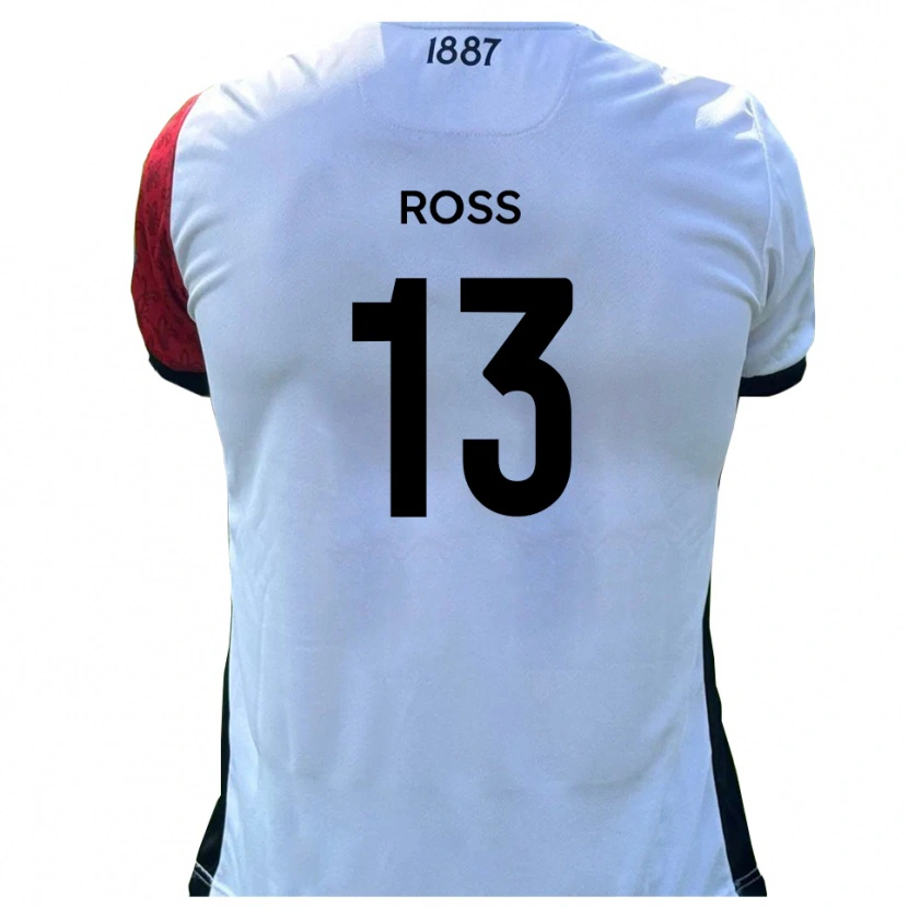 Danxen Kvinder Craig Ross #13 Rød Hvid Hjemmebane Spillertrøjer 2025/26 Trøje T-Shirt