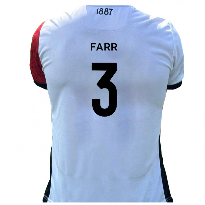 Danxen Kvinder Jacob Farr #3 Rød Hvid Hjemmebane Spillertrøjer 2025/26 Trøje T-Shirt