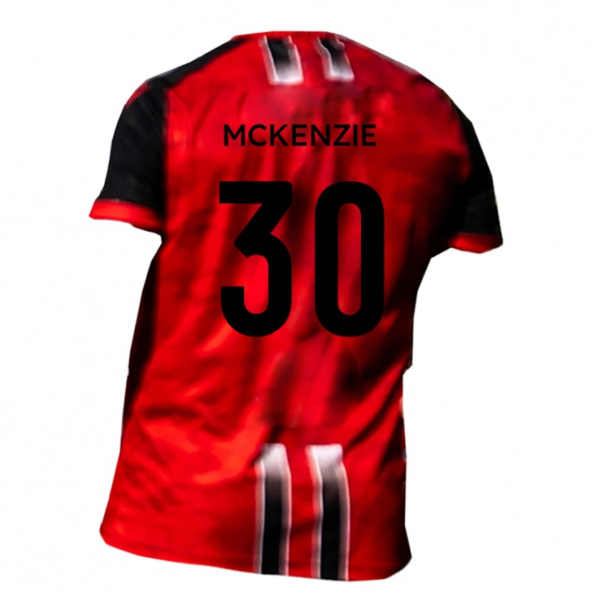 Danxen Kvinder Zach Mckenzie #30 Rød Sort Hjemmebane Spillertrøjer 2025/26 Trøje T-Shirt