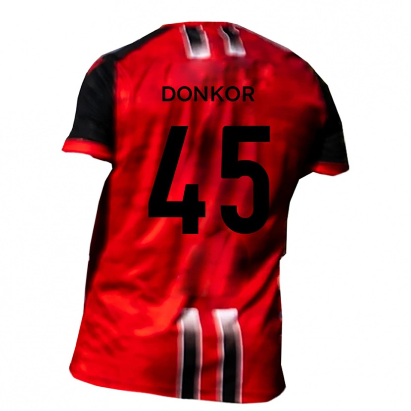 Danxen Kvinder Kwaku Donkor #45 Rød Sort Hjemmebane Spillertrøjer 2025/26 Trøje T-Shirt