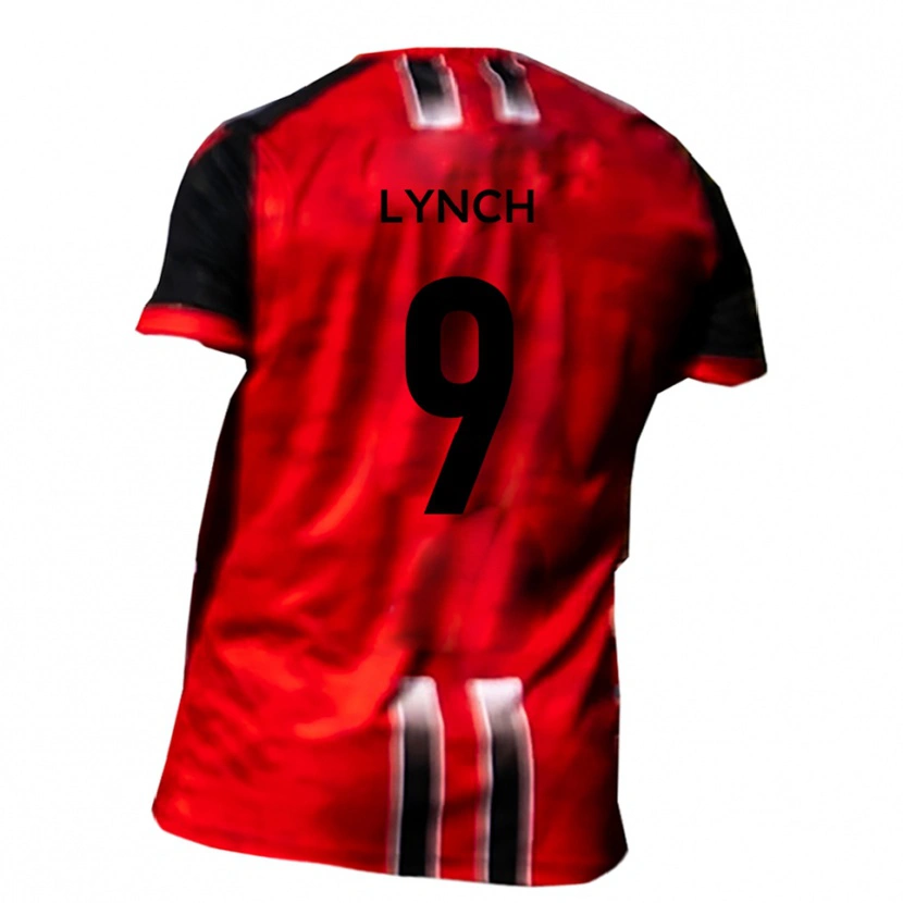 Danxen Kvinder Oliver Lynch #9 Rød Sort Hjemmebane Spillertrøjer 2025/26 Trøje T-Shirt