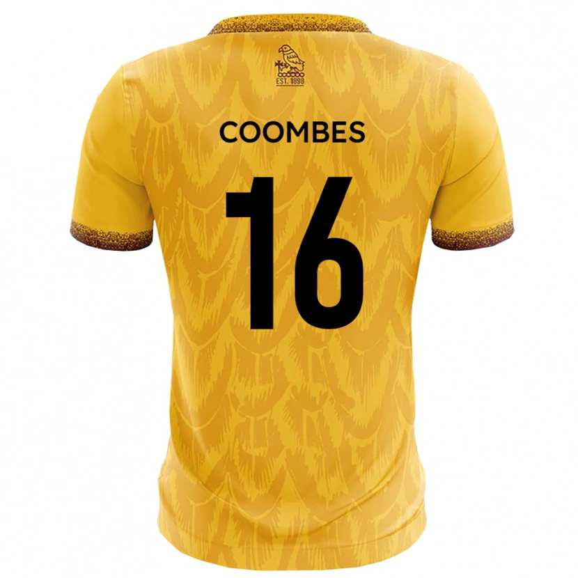 Danxen Kvinder Jay Coombes #16 Gul Brun Hjemmebane Spillertrøjer 2025/26 Trøje T-Shirt