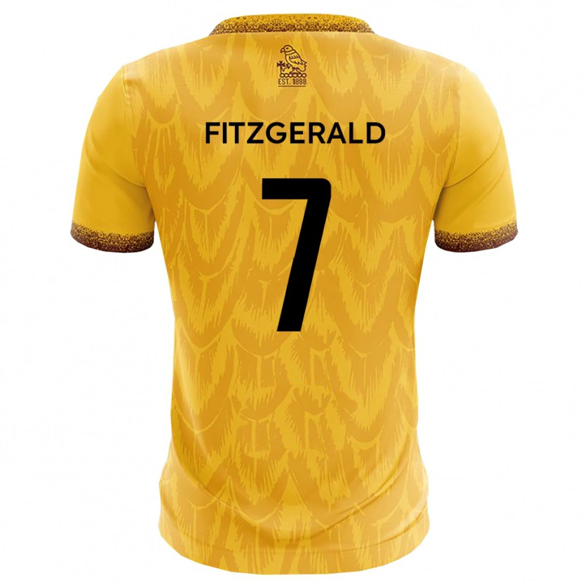 Danxen Kvinder Johnny Fitzgerald #7 Gul Brun Hjemmebane Spillertrøjer 2025/26 Trøje T-Shirt