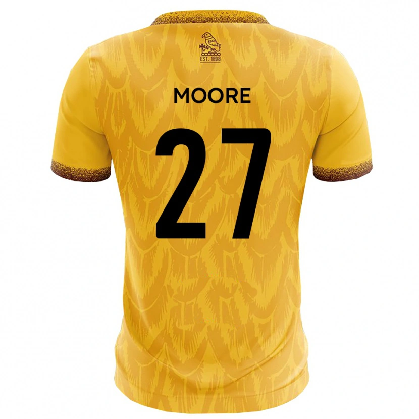 Danxen Kvinder Liam Moore #27 Gul Brun Hjemmebane Spillertrøjer 2025/26 Trøje T-Shirt