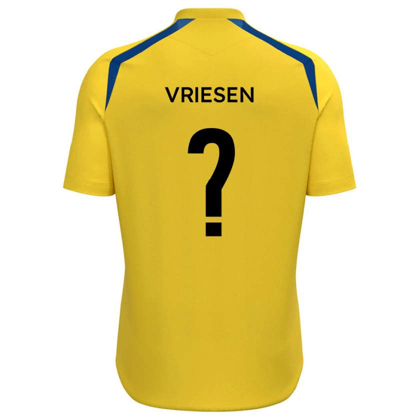Danxen Kvinder Fabian Vriesen #0 Gul Blå Hjemmebane Spillertrøjer 2025/26 Trøje T-Shirt