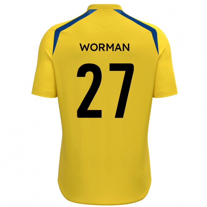 Danxen Kvinder Ben Worman #27 Gul Blå Hjemmebane Spillertrøjer 2025/26 Trøje T-Shirt