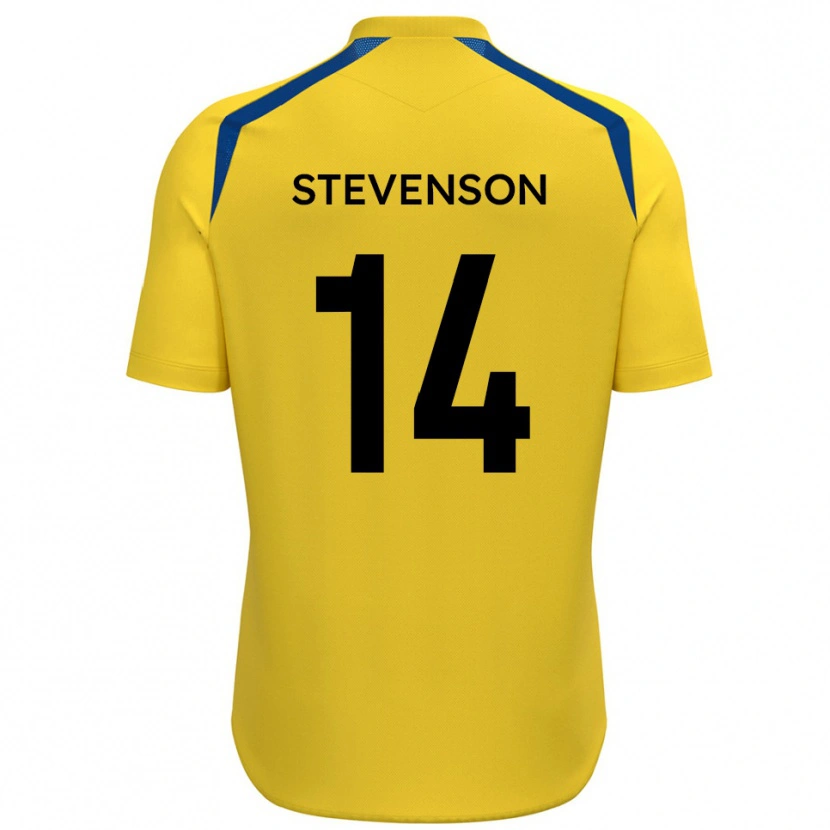 Danxen Kvinder Bradley Stevenson #14 Gul Blå Hjemmebane Spillertrøjer 2025/26 Trøje T-Shirt