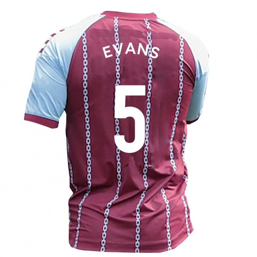 Danxen Kvinder Will Evans #5 Himmelblå Rust Rød Hjemmebane Spillertrøjer 2025/26 Trøje T-Shirt