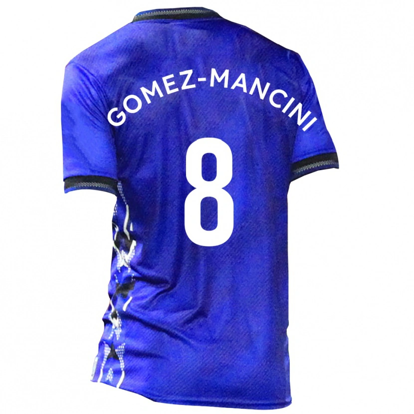 Danxen Kvinder Anthony Gomez-Mancini #8 Blå Hvid Hjemmebane Spillertrøjer 2025/26 Trøje T-Shirt
