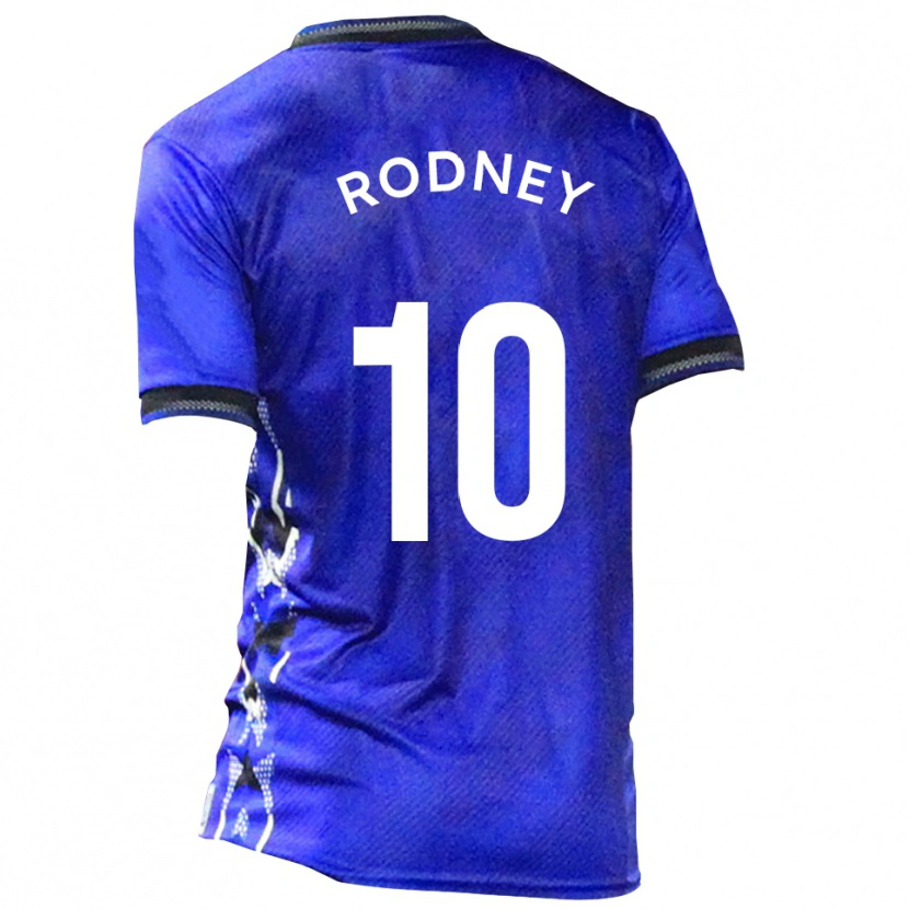 Danxen Kvinder Devante Rodney #10 Blå Hvid Hjemmebane Spillertrøjer 2025/26 Trøje T-Shirt