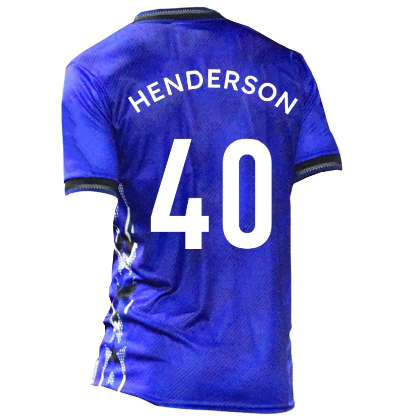Danxen Kvinder Ian Henderson #40 Blå Hvid Hjemmebane Spillertrøjer 2025/26 Trøje T-Shirt
