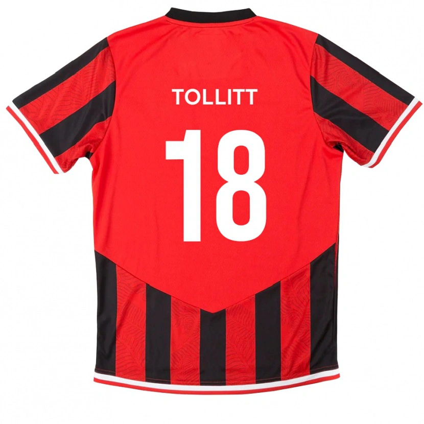 Danxen Kvinder Ben Tollitt #18 Rød Sort Hjemmebane Spillertrøjer 2025/26 Trøje T-Shirt
