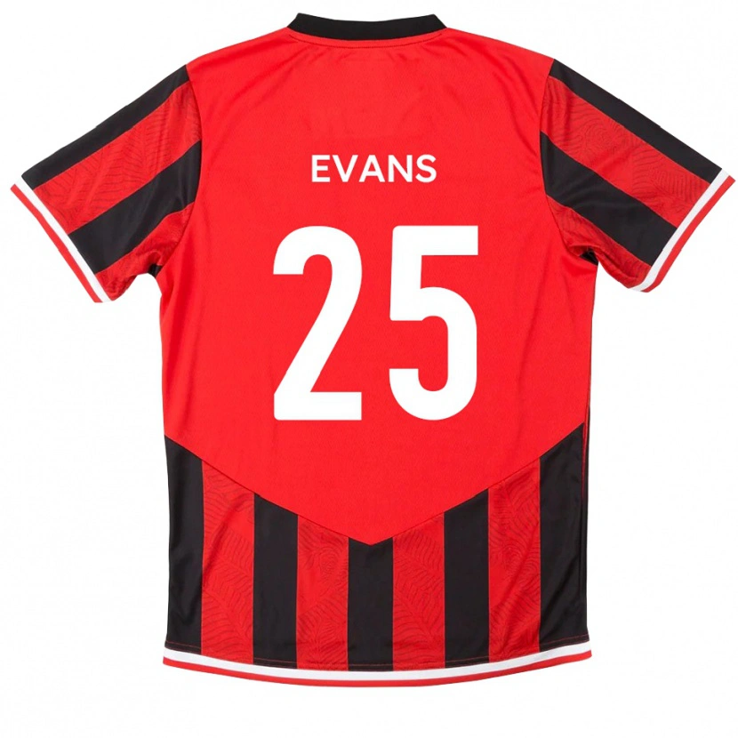 Danxen Kvinder Andy Evans #25 Rød Sort Hjemmebane Spillertrøjer 2025/26 Trøje T-Shirt
