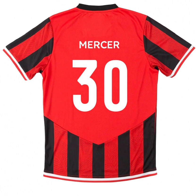 Danxen Kvinder Nathan Mercer #30 Rød Sort Hjemmebane Spillertrøjer 2025/26 Trøje T-Shirt
