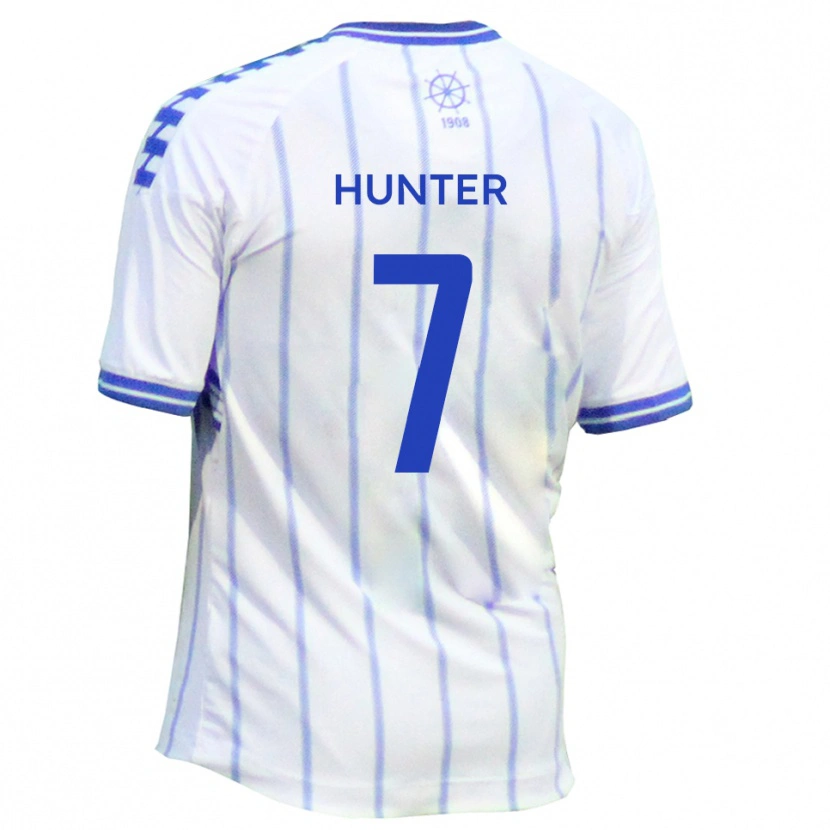 Danxen Kvinder Jack Hunter #7 Hvid Blå Hjemmebane Spillertrøjer 2025/26 Trøje T-Shirt