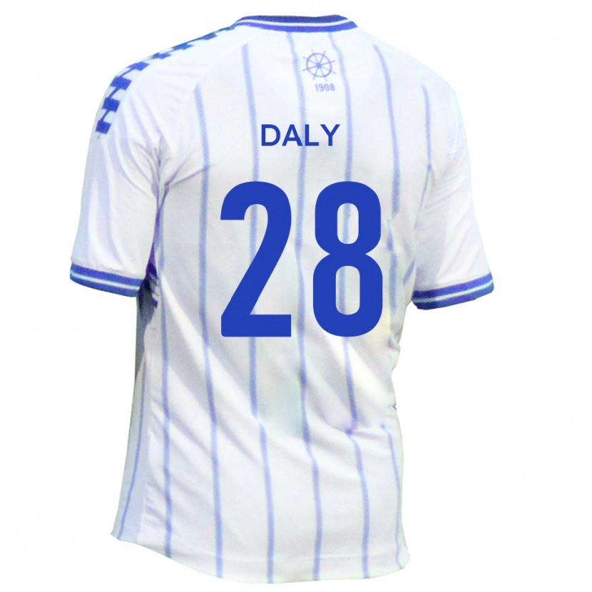 Danxen Kvinder Matty Daly #28 Hvid Blå Hjemmebane Spillertrøjer 2025/26 Trøje T-Shirt