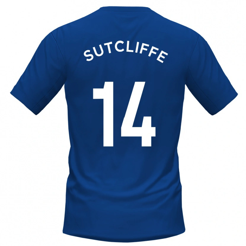 Danxen Kvinder Harvey Sutcliffe #14 Blå Hvid Hjemmebane Spillertrøjer 2025/26 Trøje T-Shirt