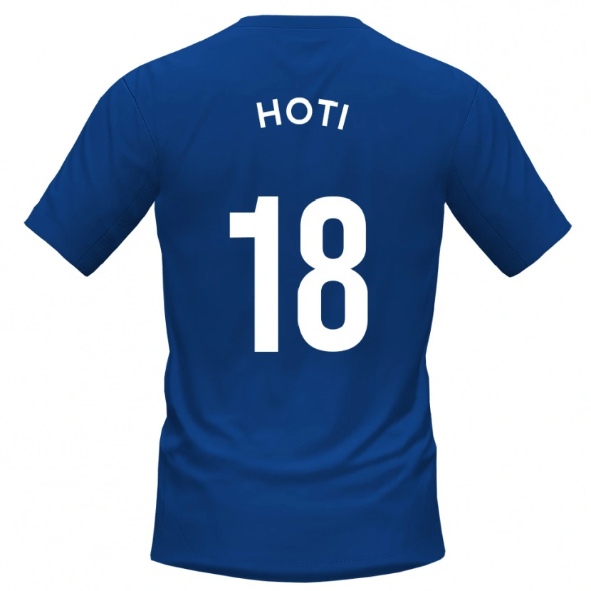 Danxen Kvinder Florent Hoti #18 Blå Hvid Hjemmebane Spillertrøjer 2025/26 Trøje T-Shirt
