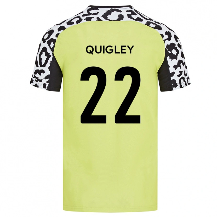 Danxen Kvinder Joe Quigley #22 Fluorescerende Gul Hjemmebane Spillertrøjer 2025/26 Trøje T-Shirt