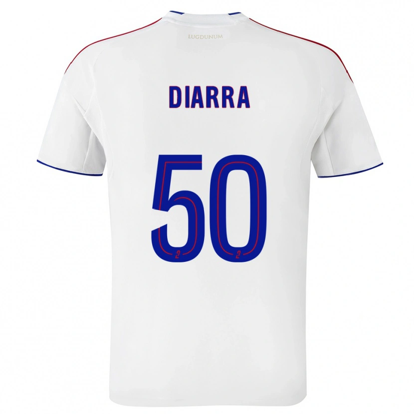 Danxen Kvinder Lassine Diarra #50 Hvid Rød Hjemmebane Spillertrøjer 2025/26 Trøje T-Shirt