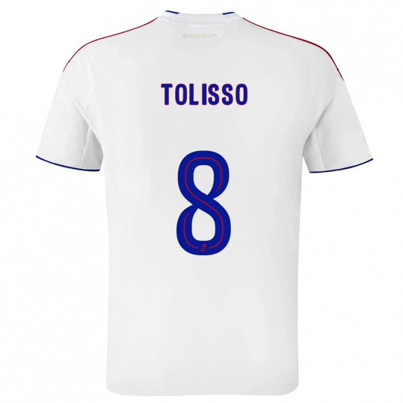 Danxen Kvinder Corentin Tolisso #8 Hvid Rød Hjemmebane Spillertrøjer 2025/26 Trøje T-Shirt