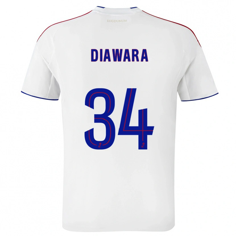 Danxen Kvinder Mahamadou Diawara #34 Hvid Rød Hjemmebane Spillertrøjer 2025/26 Trøje T-Shirt