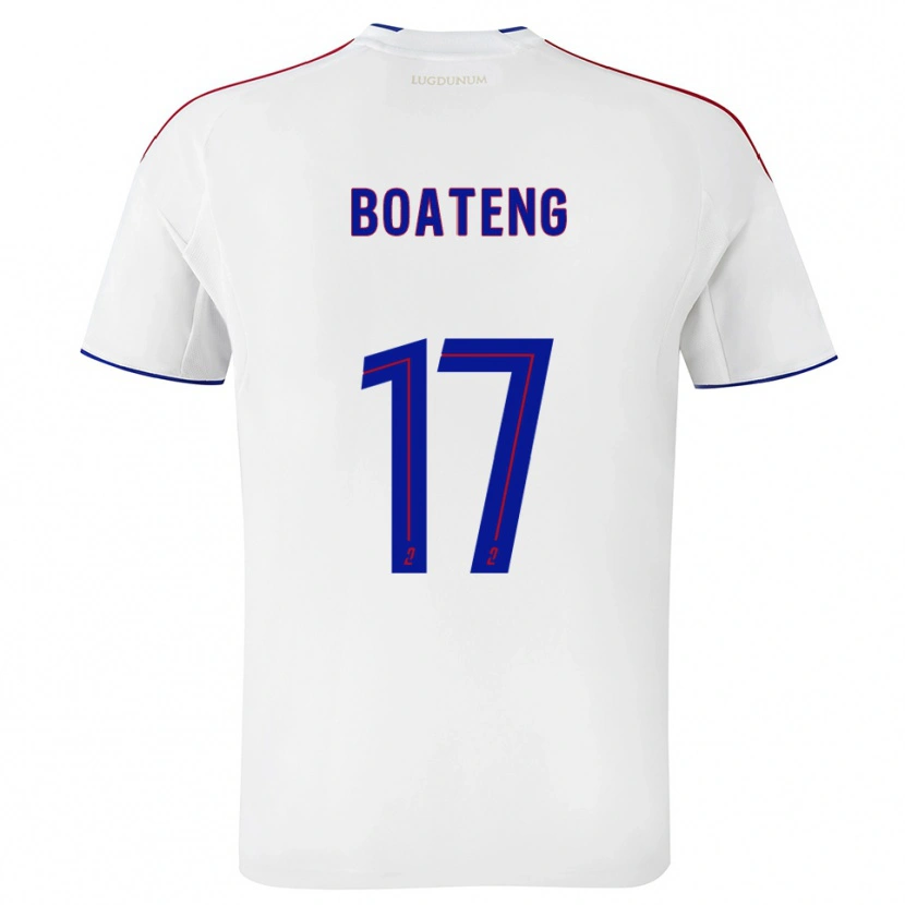 Danxen Kvinder Jerome Boateng #17 Hvid Rød Hjemmebane Spillertrøjer 2025/26 Trøje T-Shirt