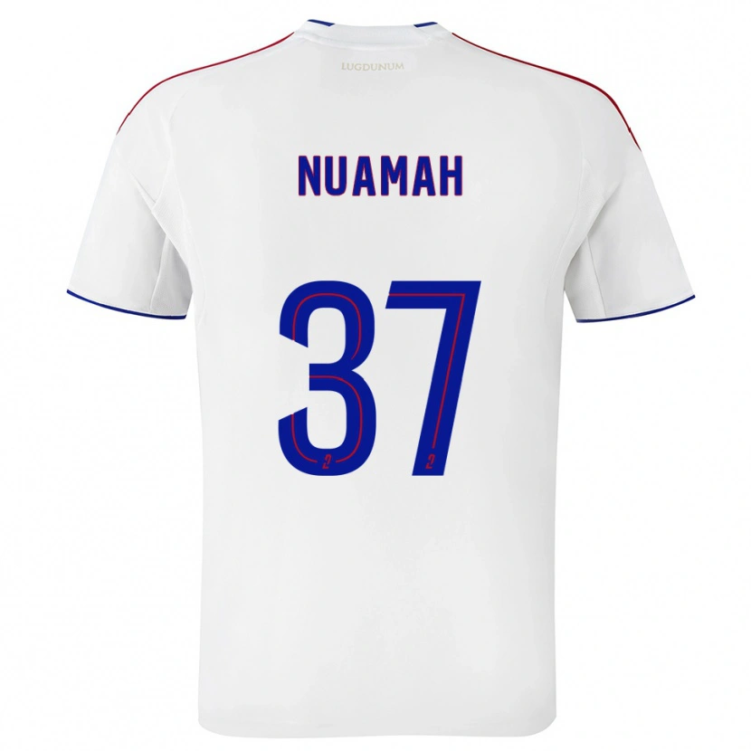 Danxen Kvinder Ernest Nuamah #37 Hvid Rød Hjemmebane Spillertrøjer 2025/26 Trøje T-Shirt