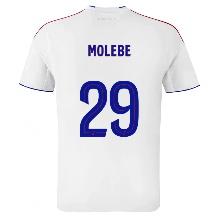 Danxen Kvinder Enzo Molebe #29 Hvid Rød Hjemmebane Spillertrøjer 2025/26 Trøje T-Shirt